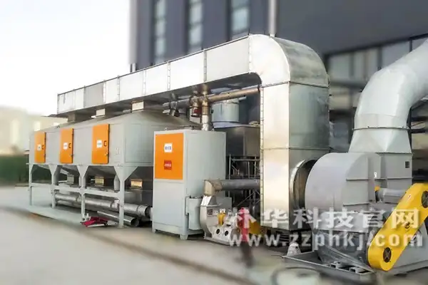 喷漆房废气处理设备催化燃烧设备安装在客户厂区