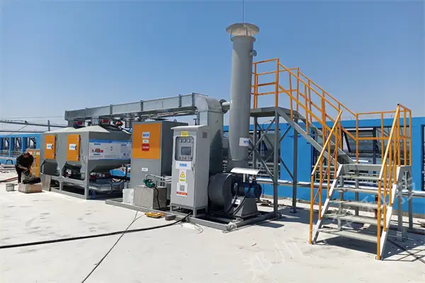 安徽塑料加工废气处理项目沸石吸附催化燃烧设备施工现场 安徽塑料加工废气处理项目沸石吸附催化燃烧设备施工现场