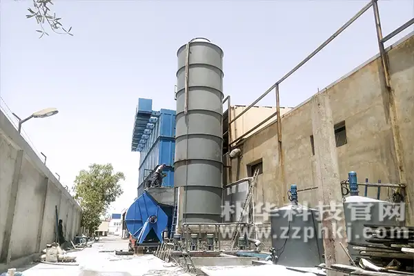 某废旧电池回收客户安装的碳钢材质脱硫塔 某废旧电池回收客户安装的碳钢材质脱硫塔